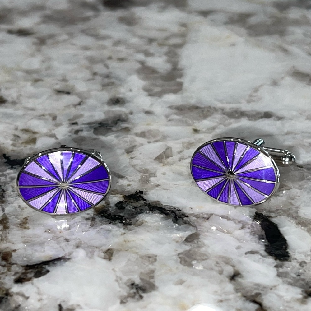 Purple cuff links